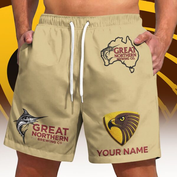 Hawthorn Hawks AFL x Great Northern Beer Short Pants Custom Name Gifts For Fans - Limited Edition