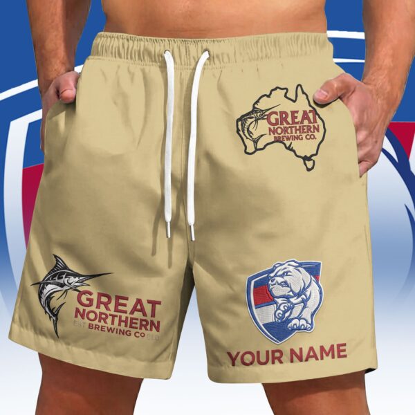 Western Bulldogs AFL x Great Northern Beer Short Pants Custom Name Gifts For Fans - Limited Edition
