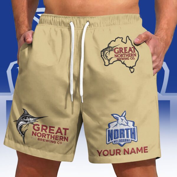 North Melbourne Kangaroos AFL x Great Northern Beer Short Pants Custom Name Gifts For Fans - Limited Edition