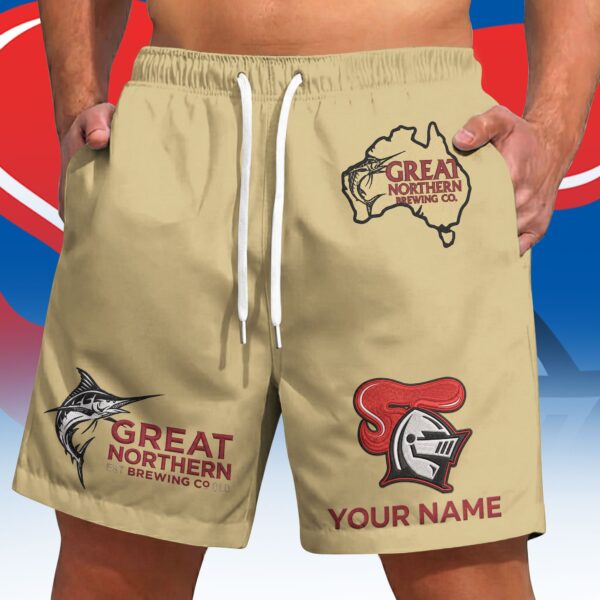 Newcastle Knights NRL x Great Northern Beer Short Pants Custom Name Gifts For Fans - Limited Edition