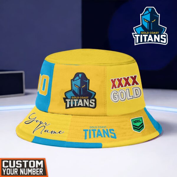 Gold Coast Titans NRL x XXXX Gold Beer Bucket Hat For Fans - Limited Edition