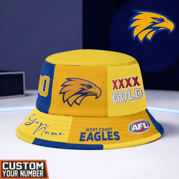West Coast Eagles AFL x XXXX Gold Beer Bucket Hat For Fans - Limited Edition