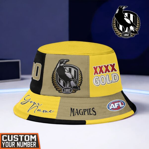 Collingwood Magpies AFL x XXXX Gold Beer Bucket Hat For Fans - Limited Edition