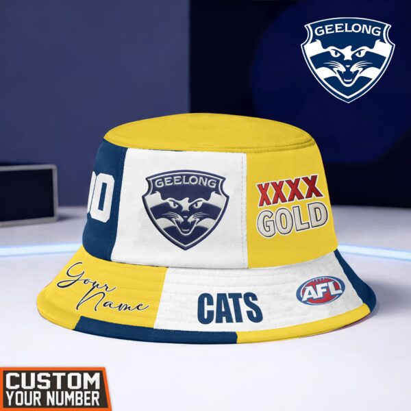Geelong Cats AFL x XXXX Gold Beer Bucket Hat For Fans - Limited Edition