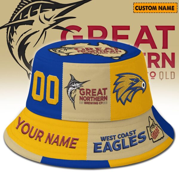 West Coast Eagles AFL x Great Northern Beer Bucket Hat For Fans - Limited Edition