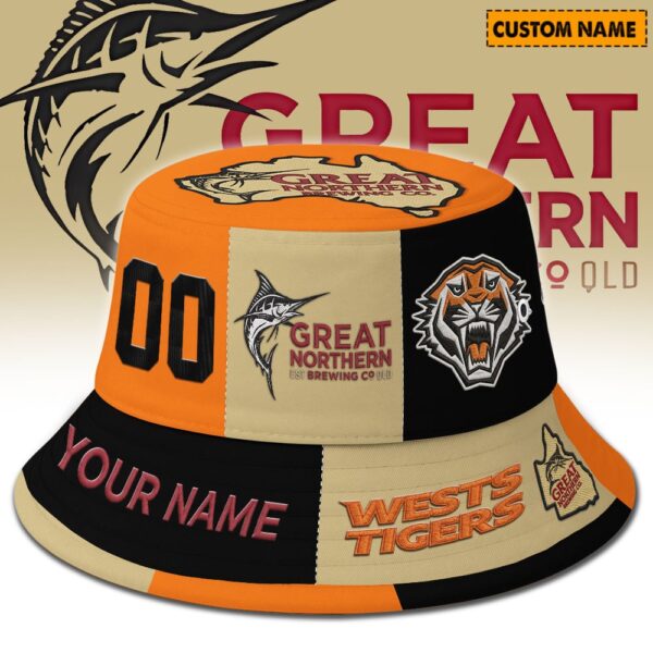 Wests Tigers NRL x Great Northern Beer Bucket Hat For Fans - Limited Edition