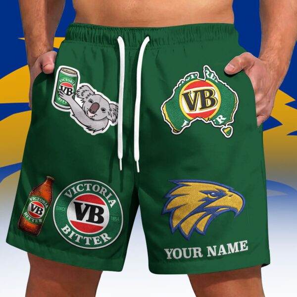 West Coast Eagles AFL x Victoria Bitter Short Pants Custom Name Gifts For Fans - Limited Edition