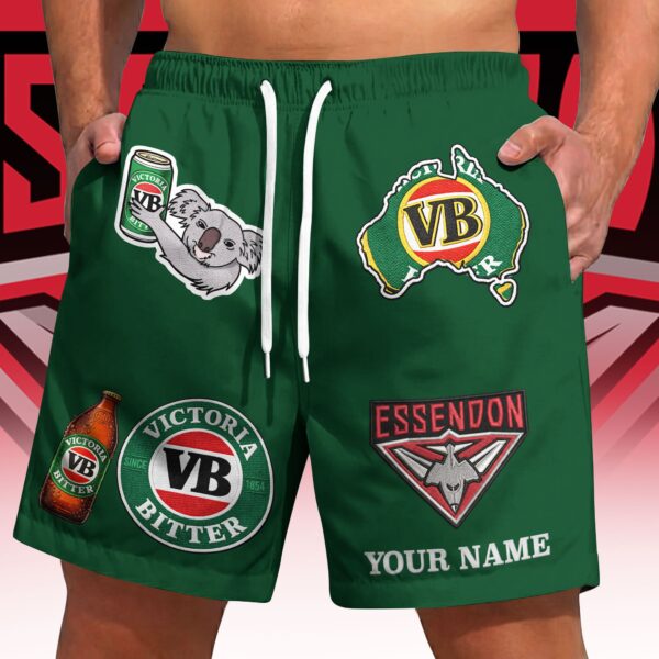 Essendon Bombers AFL x Victoria Bitter Short Pants Custom Name Gifts For Fans - Limited Edition