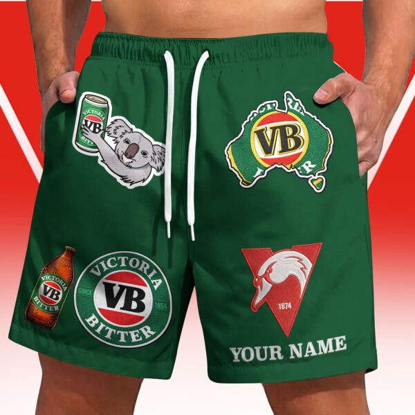 Sydney Swans AFL x Victoria Bitter Short Pants Custom Name Gifts For Fans - Limited Edition