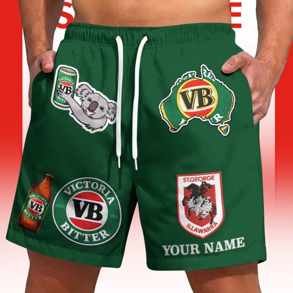 St. George Dragons NRL x Victoria Bitter Short Pants Custom Name Gifts For Fans - Limited Edition