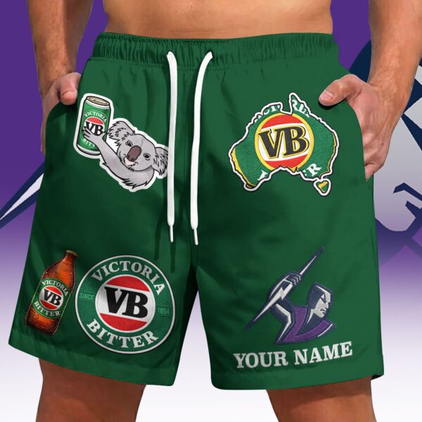 Melbourne Storm NRL x Victoria Bitter Short Pants Custom Name Gifts For Fans - Limited Edition