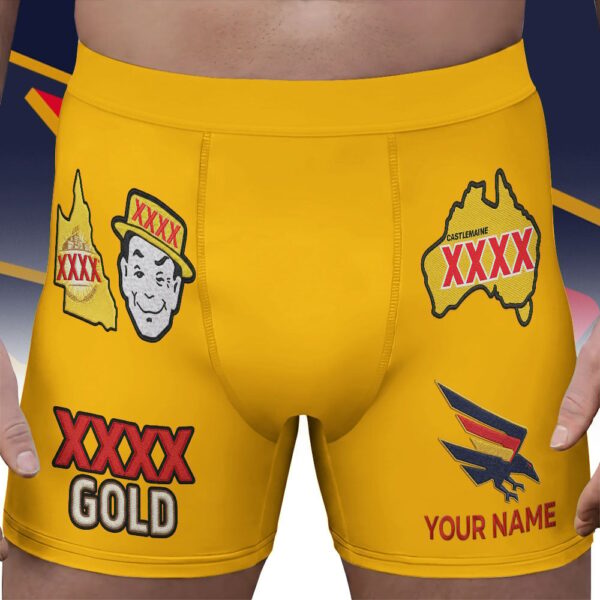 Adelaide Crows AFL x XXXX Gold x AFL Men's Boxer Brief Custom Name Gifts For Fans - Limited Edition