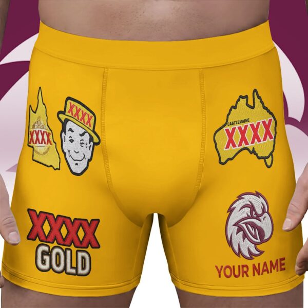 Manly Sea Eagles NRL x XXXX Gold Men's Boxer Brief Custom Name Gifts For Fans - Limited Edition