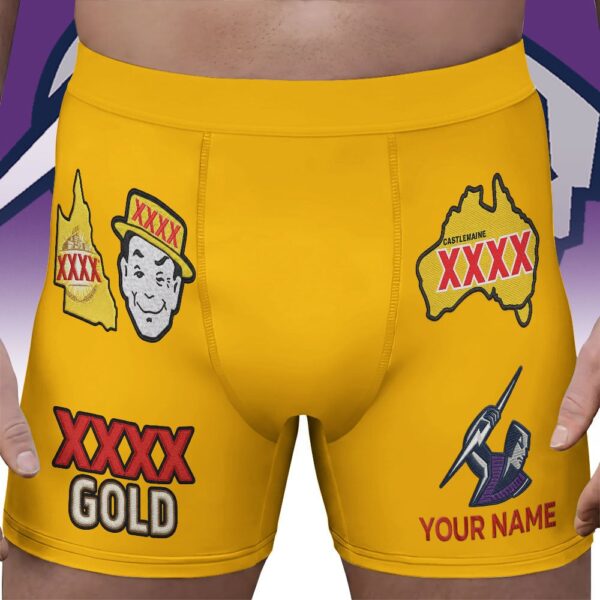 Melbourne Storm NRL x XXXX Gold Men's Boxer Brief Custom Name Gifts For Fans - Limited Edition
