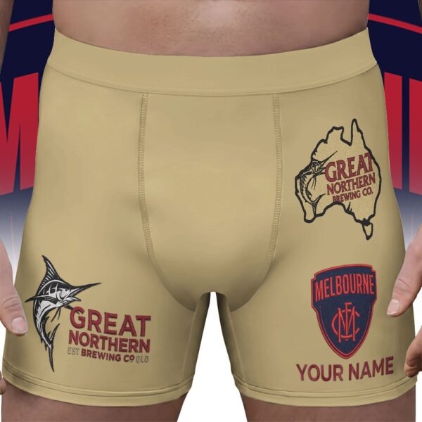 Melbourne Demons AFL x Great Northern Beer Men's Boxer Brief Custom Name Gifts For Fans - Limited Edition