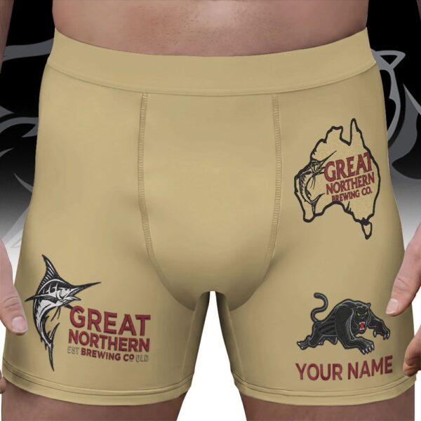 Penrith Panthers NRL x Great Northern Beer Men's Boxer Brief Custom Name Gifts For Fans - Limited Edition