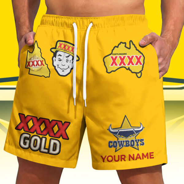 North QLD Cowboys NRL x XXXX Gold Short Pants Personalized Gifts For Fans - Limited Edition