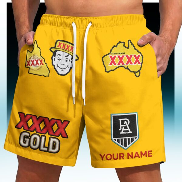 Port Adelaide Power AFL x XXXX Gold Short Pants Personalized Gifts For Fans - Limited Edition