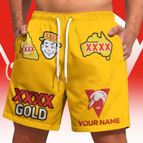 Sydney Swans AFL x XXXX Gold Short Pants Personalized Gifts For Fans - Limited Edition