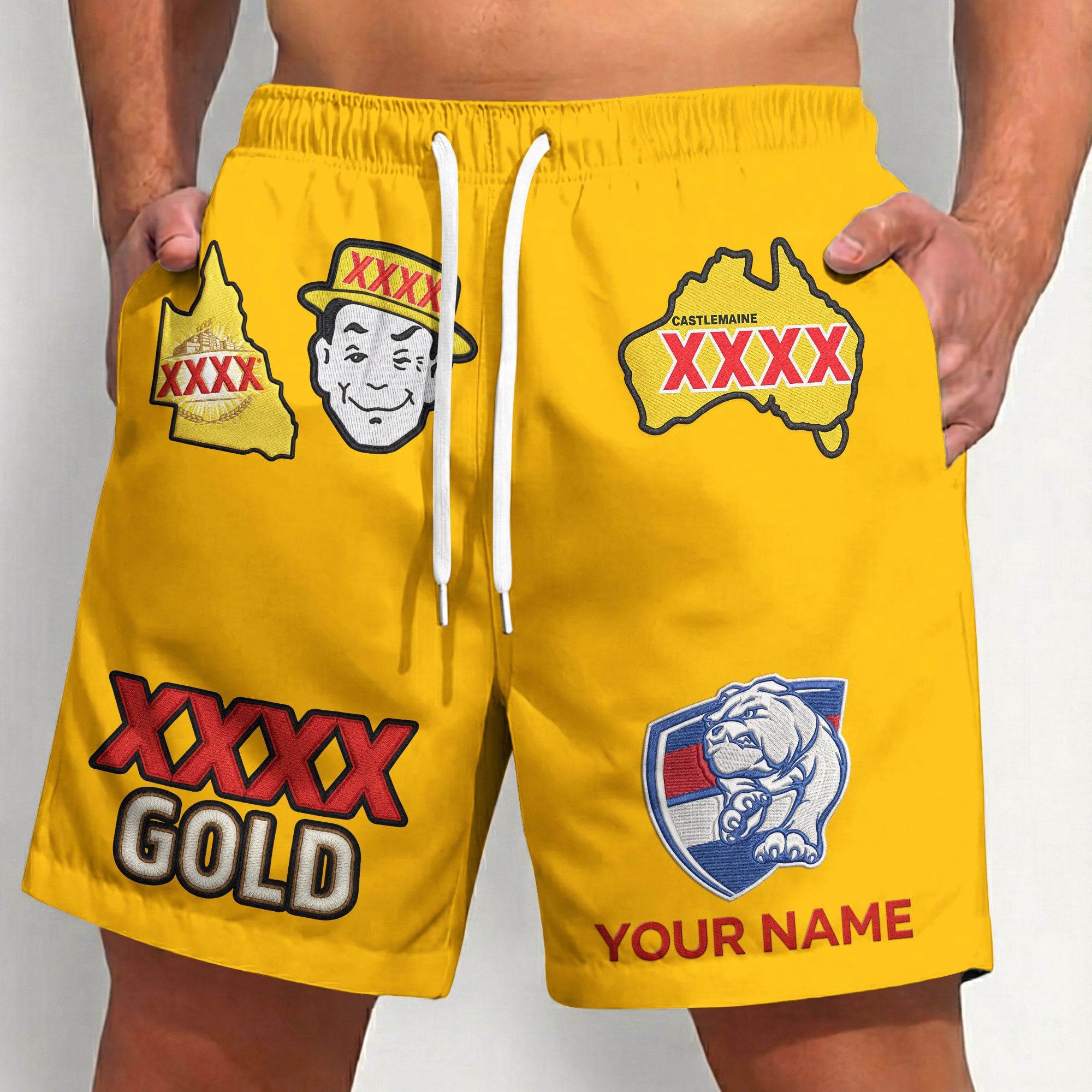Western Bulldogs AFL x XXXX Gold Short Pants Personalized Gifts For Fans - Limited Edition - Image 2