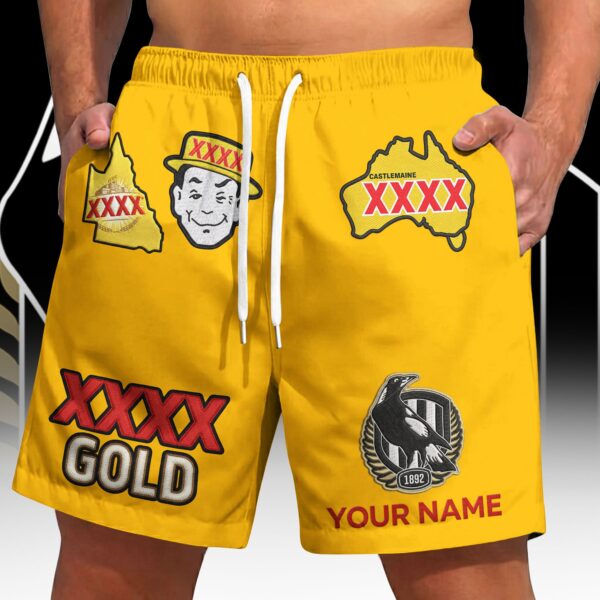 Collingwood Magpies AFL x XXXX Gold Short Pants Personalized Gifts For Fans - Limited Edition