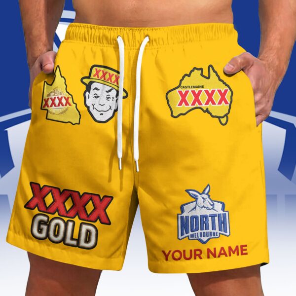 North Melbourne Kangaroos AFL x XXXX Gold Short Pants Personalized Gifts For Fans - Limited Edition