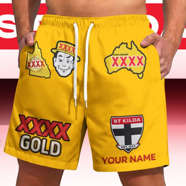 St Kilda Saints AFL x XXXX Gold Short Pants Personalized Gifts For Fans - Limited Edition