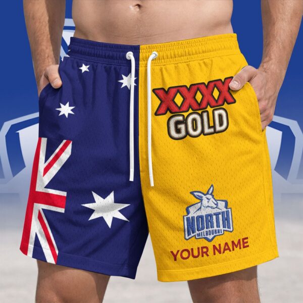 North Melbourne Kangaroos AFL x XXXX Gold Australia Flag Short Pants Personalized Gifts For Fans - Limited Edition