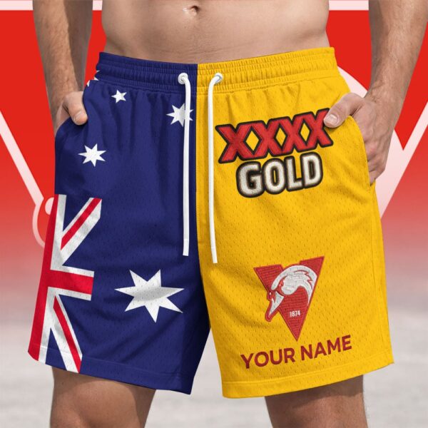 Sydney Swans AFL x XXXX Gold Australia Flag Short Pants Personalized Gifts For Fans - Limited Edition