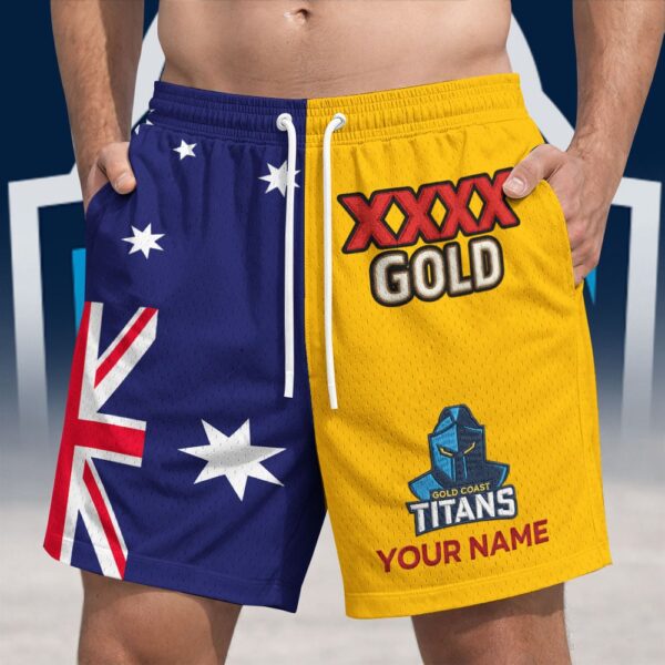 Gold Coast Titans NRL x XXXX Gold Australia Flag Short Pants Personalized Gifts For Fans - Limited Edition