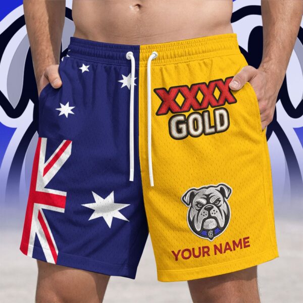 Canterbury Bulldogs NRL x XXXX Gold Australia Flag Short Pants Personalized Gifts For Fans - Limited Edition