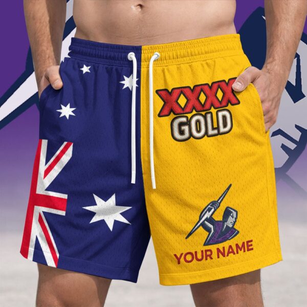 Melbourne Storm NRL x XXXX Gold Australia Flag Short Pants Personalized Gifts For Fans - Limited Edition