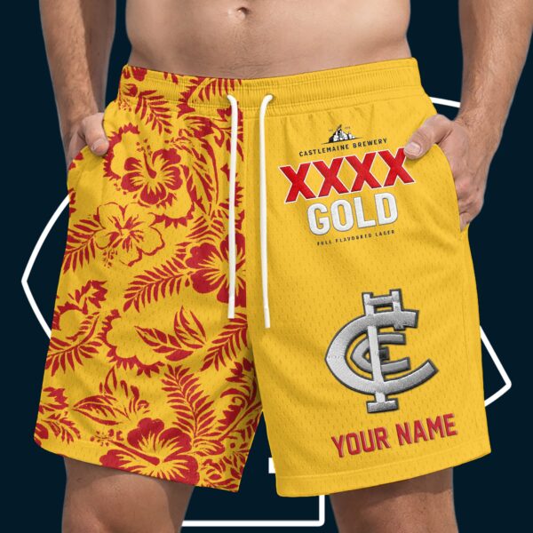 Carlton Blues AFL x XXXX Gold Short Pants Personalized Gifts For Fans - Limited Edition