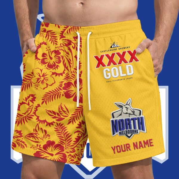 North Melbourne Kangaroos AFL x XXXX Gold Short Pants Personalized Gifts For Fans - Limited Edition