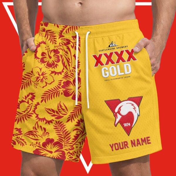 Sydney Swans AFL x XXXX Gold Short Pants Personalized Gifts For Fans - Limited Edition