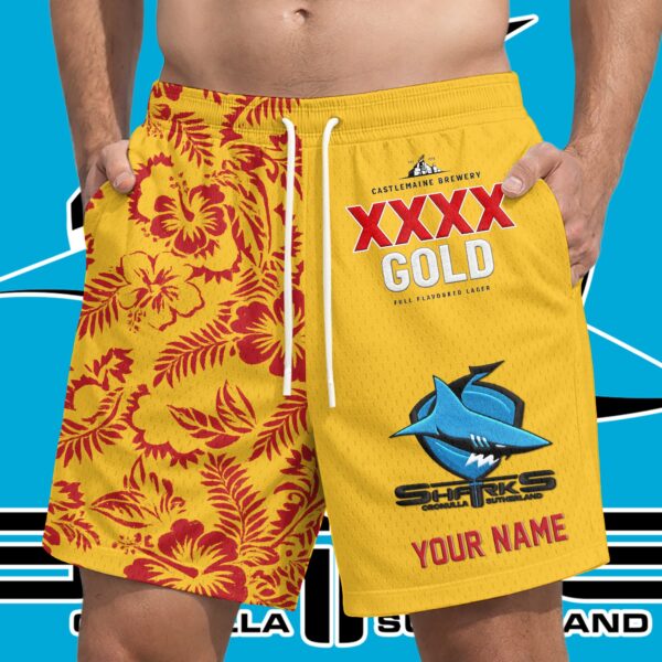Cronulla Sharks NRL XXXX Gold Short Pants Personalized Gifts For Fans - Limited Edition