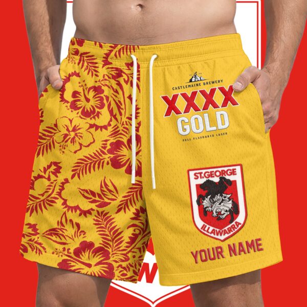 St. George Dragons NRL XXXX Gold Short Pants Personalized Gifts For Fans - Limited Edition
