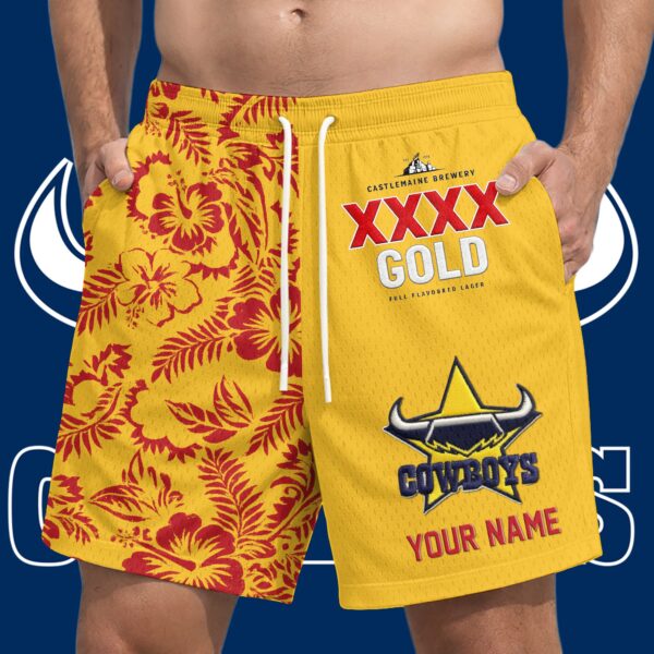 North QLD Cowboys NRL XXXX Gold Short Pants Personalized Gifts For Fans - Limited Edition
