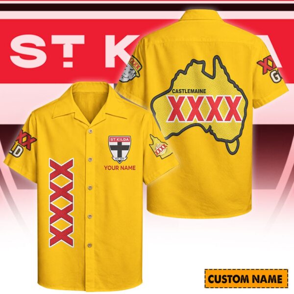 St Kilda Saints AFL x XXXX Gold Hawaiian Shirts Personalized Gifts For Fans - Limited Edition