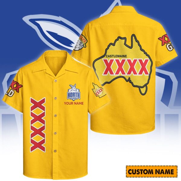 North Melbourne Kangaroos AFL x XXXX Gold Hawaiian Shirts Personalized Gifts For Fans - Limited Edition