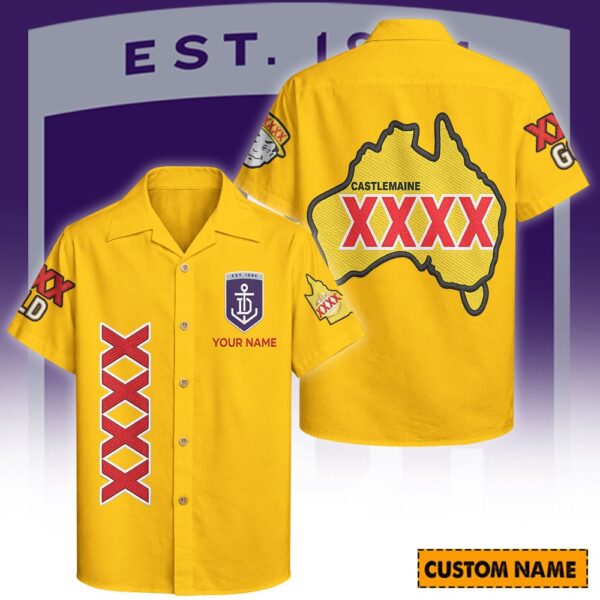 Fremantle Dockers AFL x XXXX Gold Hawaiian Shirts Personalized Gifts For Fans - Limited Edition