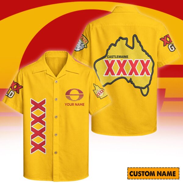 Gold Coast Suns AFL x XXXX Gold Hawaiian Shirts Personalized Gifts For Fans - Limited Edition