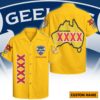 Geelong Cats AFL x XXXX Gold Hawaiian Shirts Personalized Gifts For Fans - Limited Edition