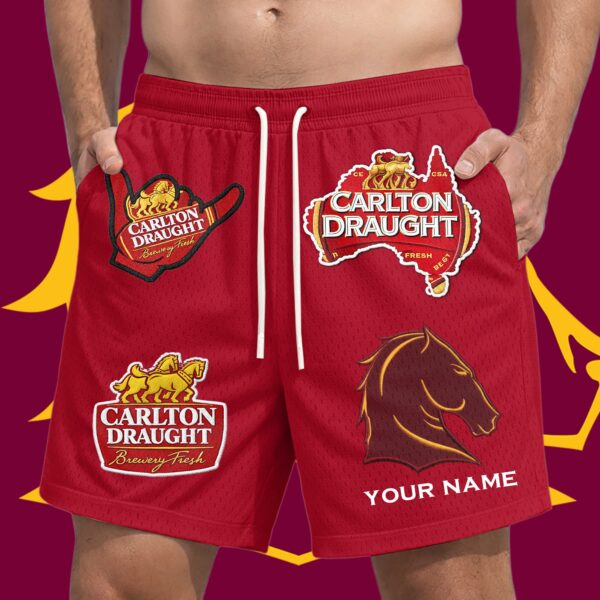 Brisbane Broncos NRL x Carlton Draught Short Pants Personalized Gifts For Fans - Limited Edition