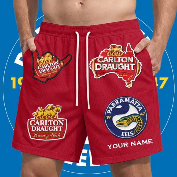 Parramatta Eels NRL x Carlton Draught Short Pants Personalized Gifts For Fans - Limited Edition