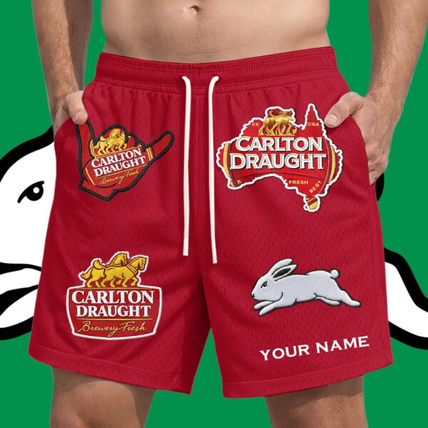South Sydney Rabbitohs NRL x Carlton Draught Short Pants Personalized Gifts For Fans - Limited Edition