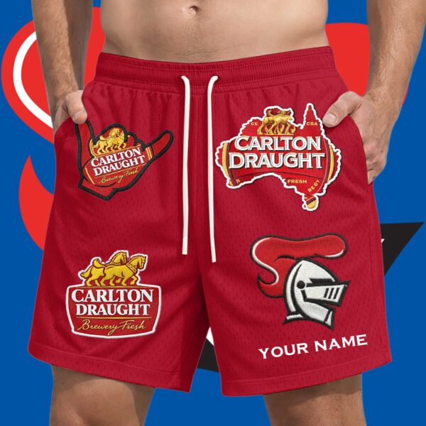 Newcastle Knights NRL x Carlton Draught Short Pants Personalized Gifts For Fans - Limited Edition