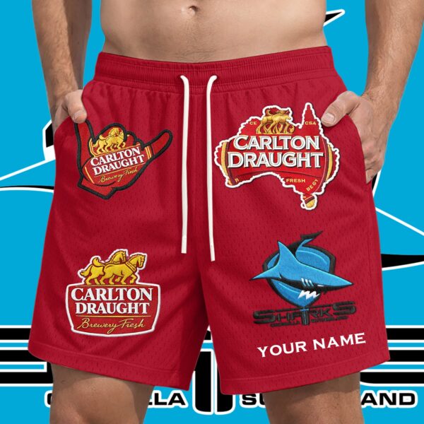 Cronulla Sharks NRL x Carlton Draught Short Pants Personalized Gifts For Fans - Limited Edition