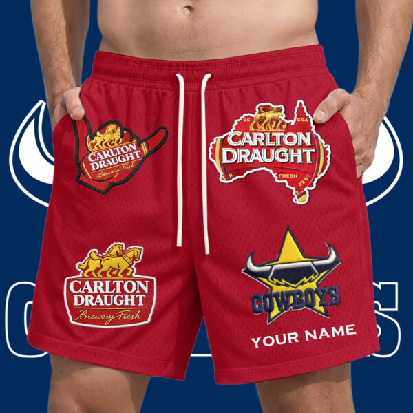 North QLD Cowboys NRL x Carlton Draught Short Pants Personalized Gifts For Fans - Limited Edition