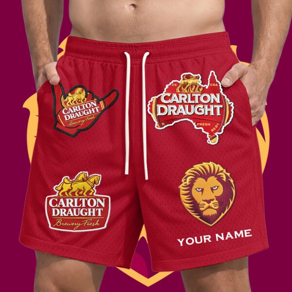 Brisbane Lions AFL x Carlton Draught Short Pants Personalized Gifts For Fans - Limited Edition